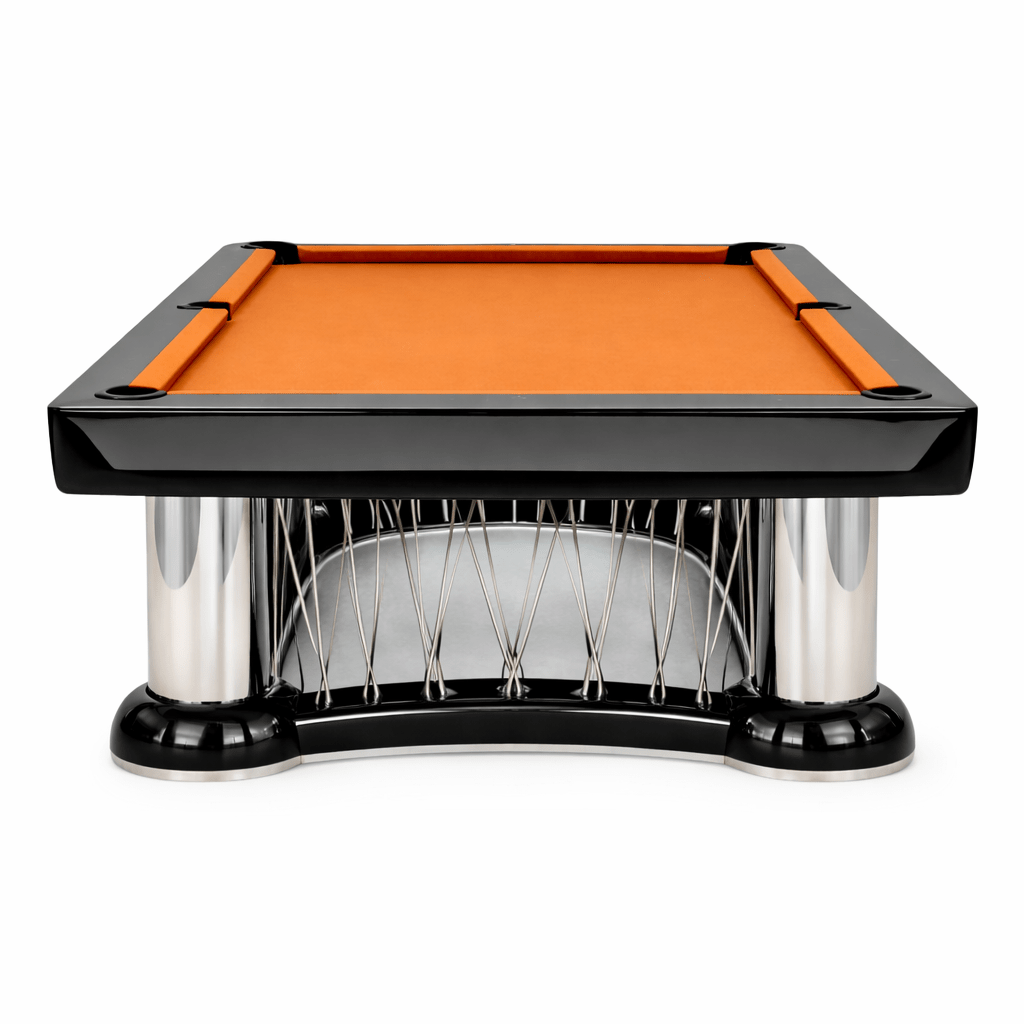 Luxury handmade wood and stainless steel pool table 