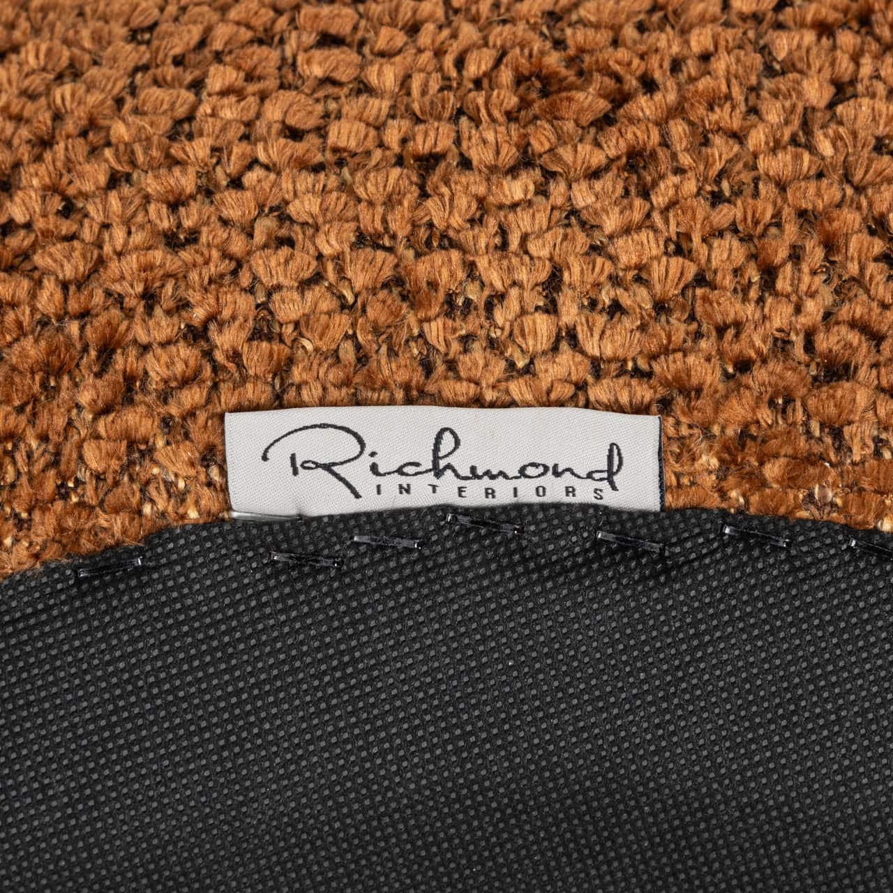 Richmond's interiors orange fabric pouf  