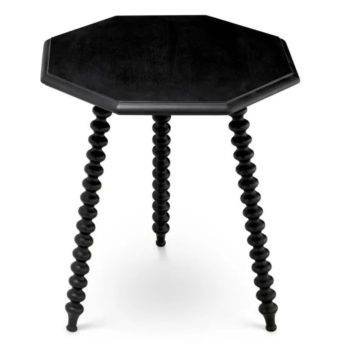 Luxury black side table in wood by Eichholtz 