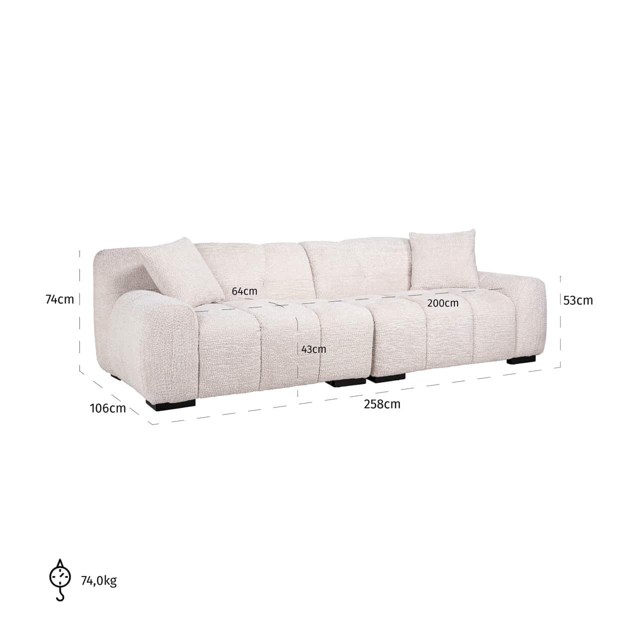 3 seaters sofa in fabric by Richmond interiors 