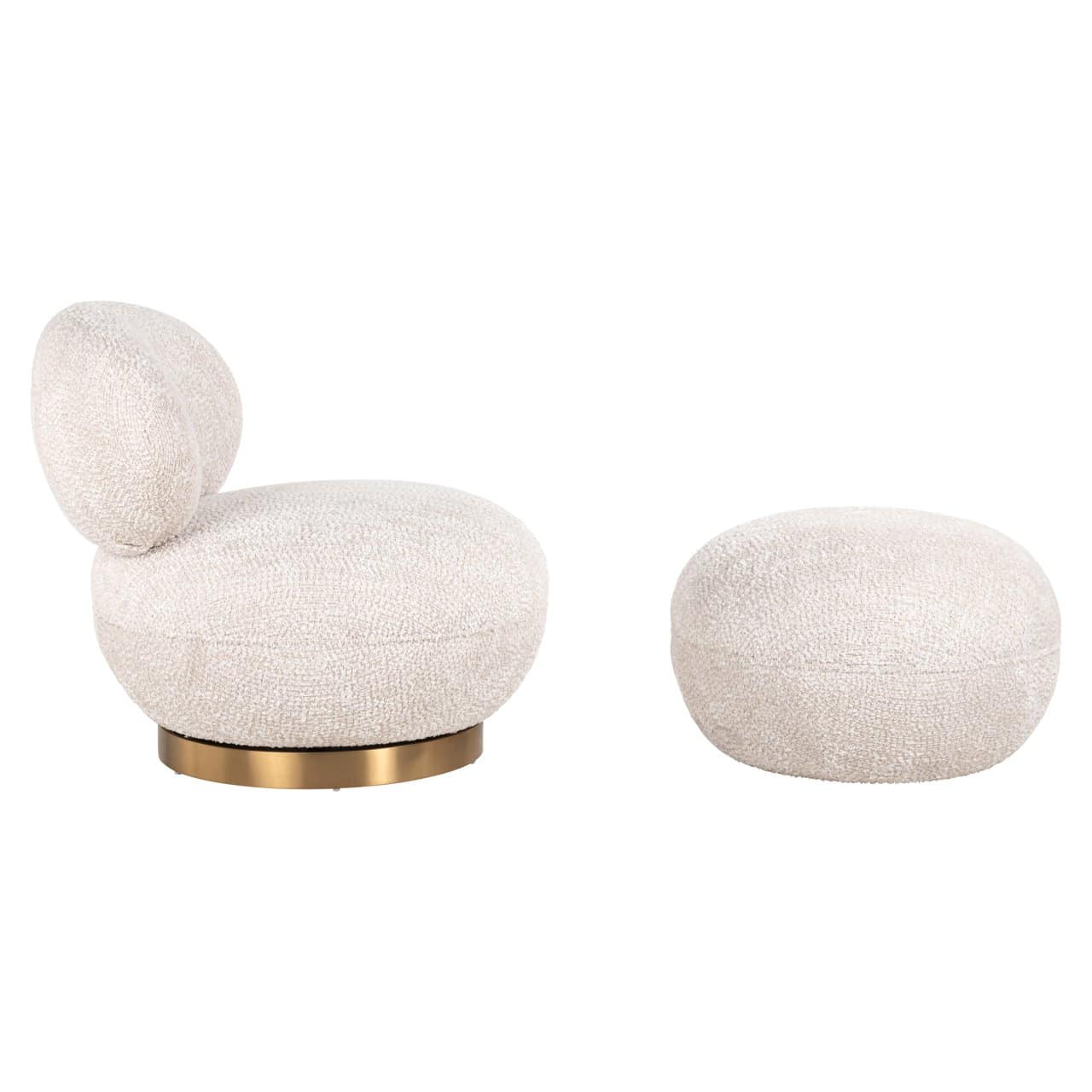 Swivel Chair Jace Richmond textured fabric armchair