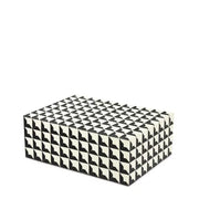 Black & white geometric resin décor box Cabas by Eichholtz