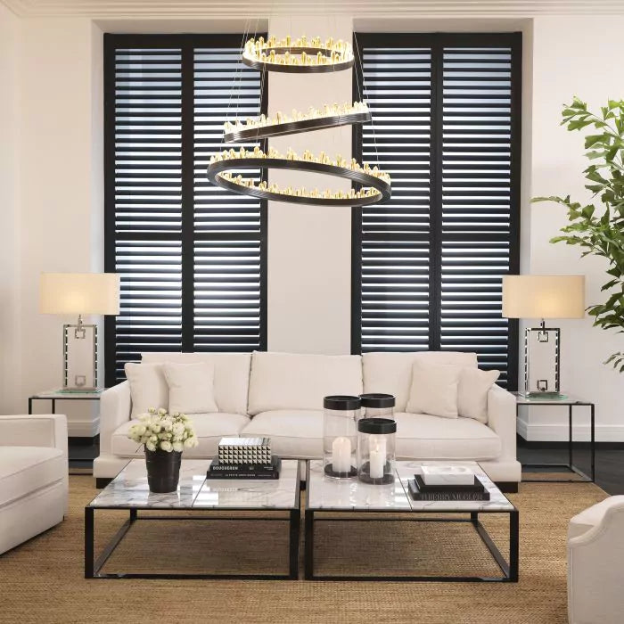 Black & white geometric resin décor box Cabas by Eichholtz