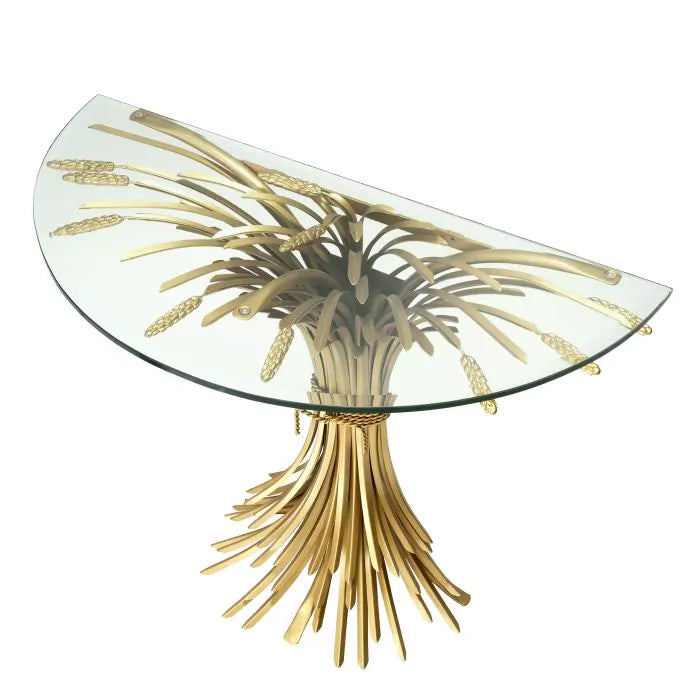 Console Table Bonheur Eichholtz gold base glass console