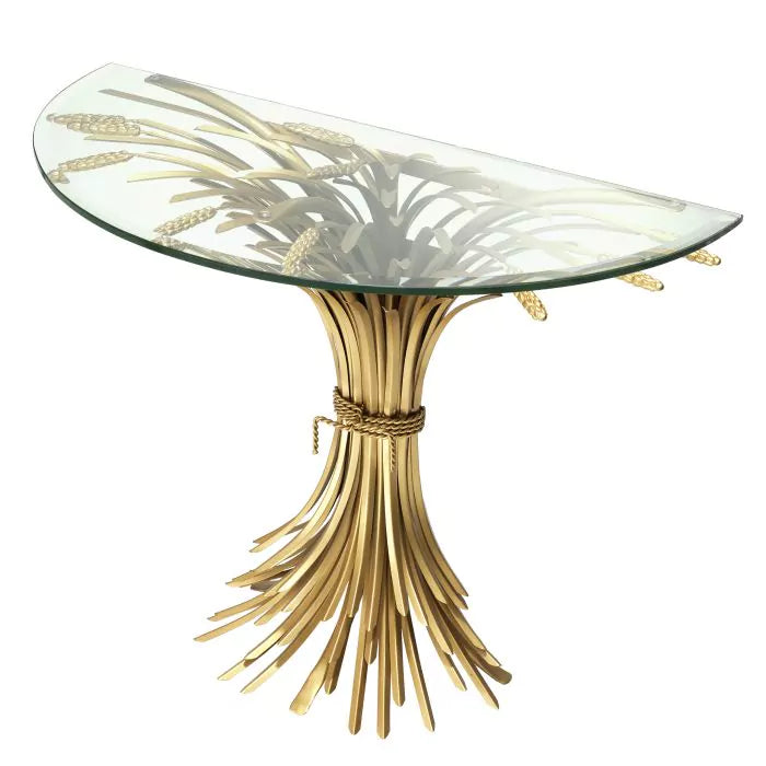 Console Table Bonheur Eichholtz gold base glass console