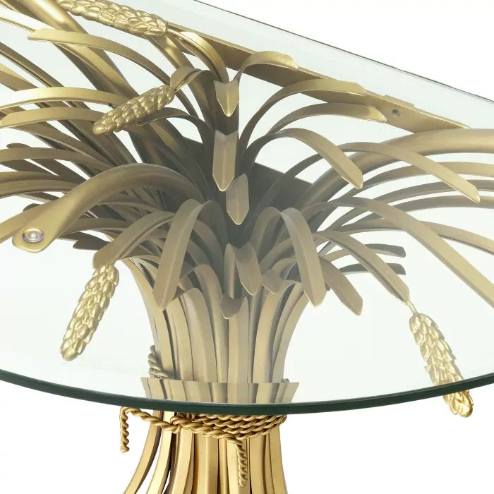 Console Table Bonheur Eichholtz gold base glass console