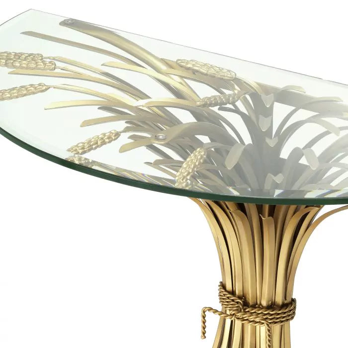 Console Table Bonheur Eichholtz gold base glass console