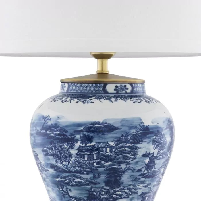 TABLE LAMP CHINESE BLUE