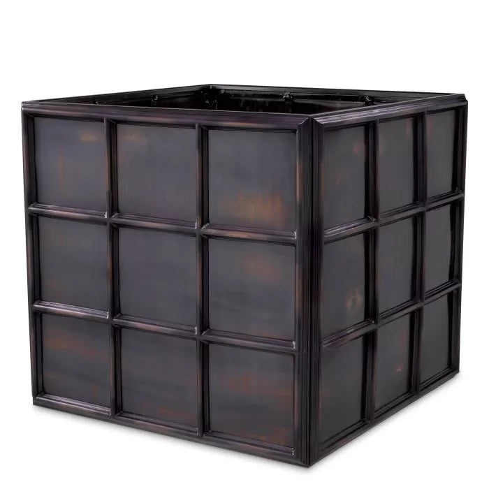 PLANTER GRID ANTIQUE BRONZE FINISH