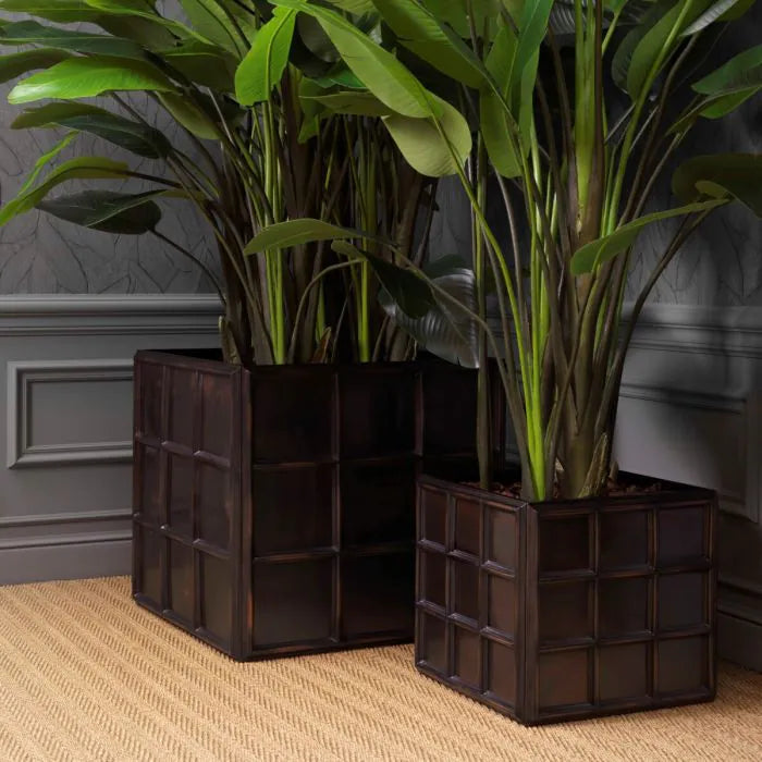 PLANTER GRID ANTIQUE BRONZE FINISH