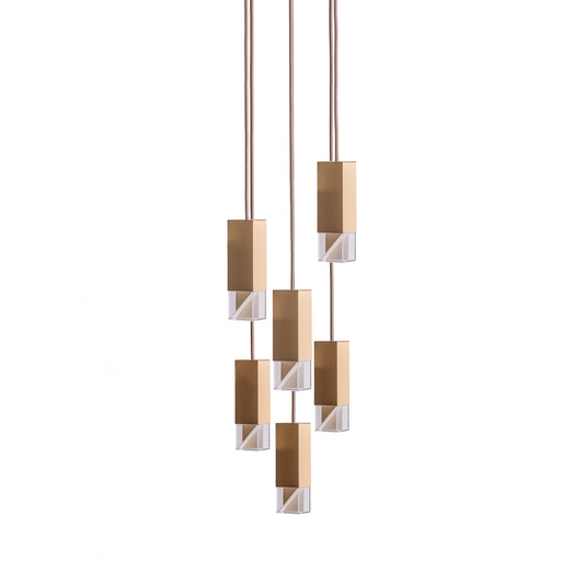 LAMP/ONE BRASS CHANDELIER 6LIGHT