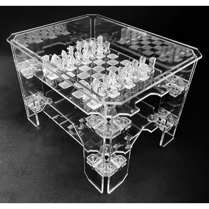 Chess Table Enigma Banfi transparent plexiglass chess table