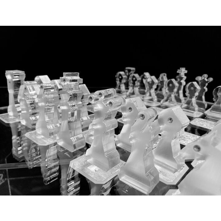 Chess Table Enigma Banfi transparent plexiglass chess table