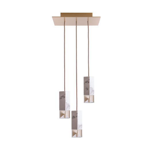 LAMP/ONE MARBLE CHANDELIER TRIO