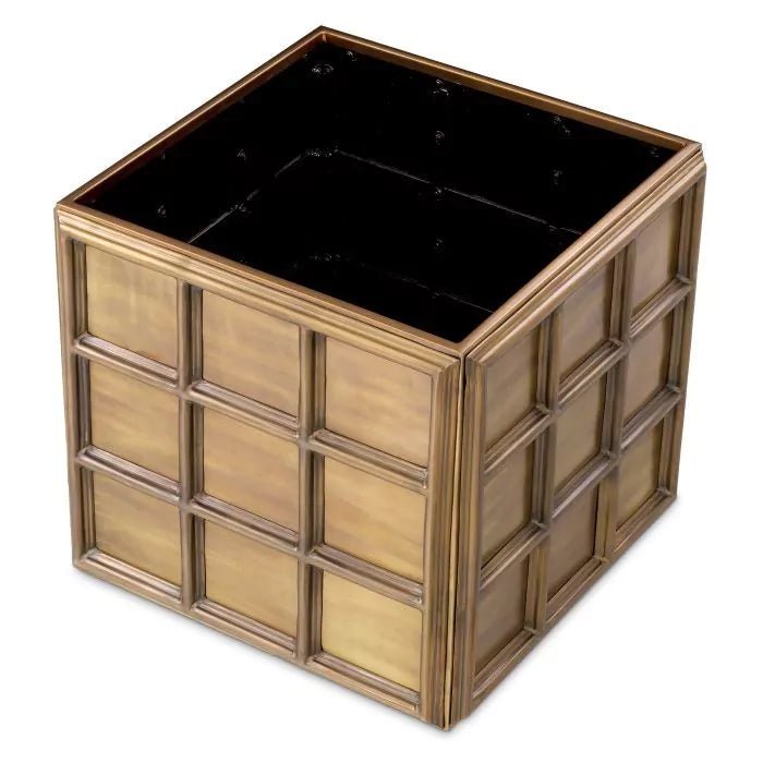 PLANTER GRID VINTAGE BRASS FINISH