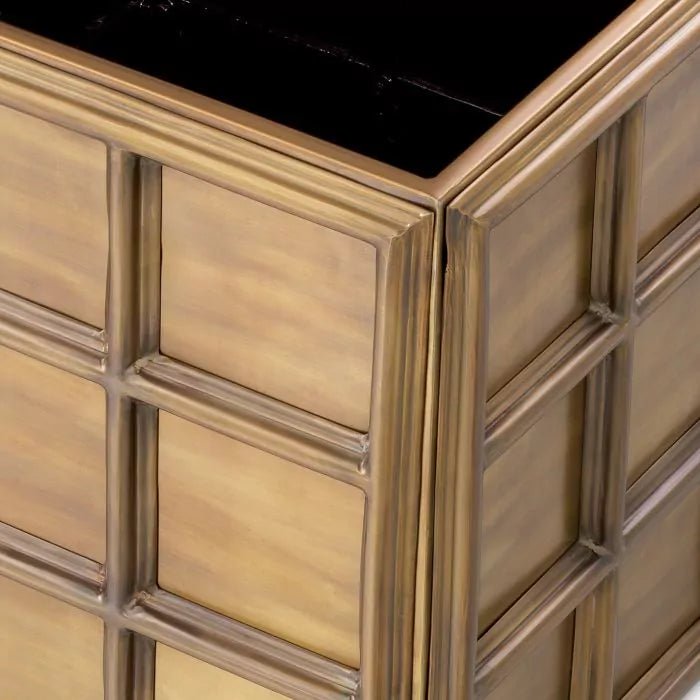 PLANTER GRID VINTAGE BRASS FINISH