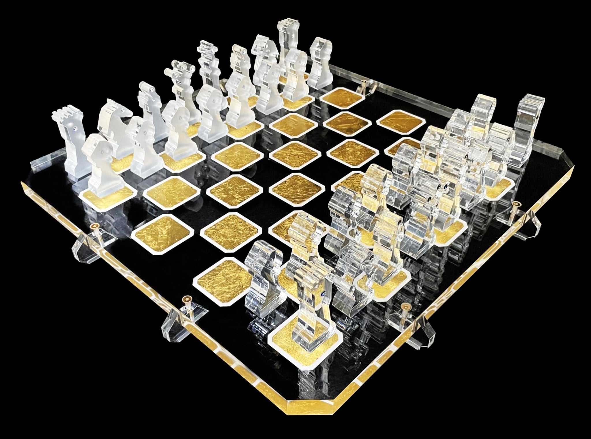 Swarovski Chessboard by Banfi in luxury transparent plexiglass