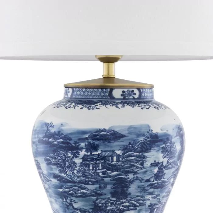 TABLE LAMP CHINESE BLUE